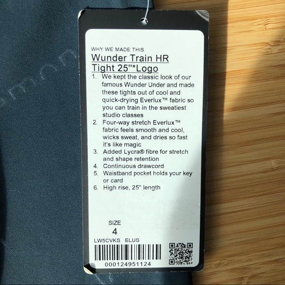 NWT LULULEMON Wunder Train HR SE 25" (4) - Picture 8 of 8